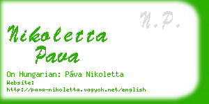 nikoletta pava business card